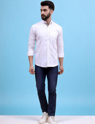 LAXMI TRENDING Men Solid Casual White Shirt