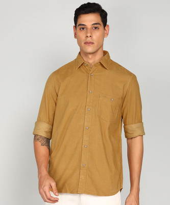 COLORPLUS Men Self Design Casual Brown Shirt