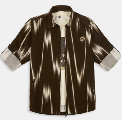 CAVIO Boys Printed Casual Brown Shirt