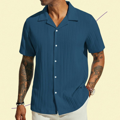 Nita creation Men Solid Formal Gold Shirt