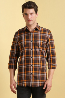 Allen Solly Men Checkered Casual Brown Shirt