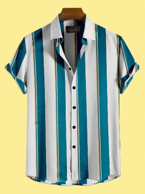 Qirik Men Printed Casual White Shirt