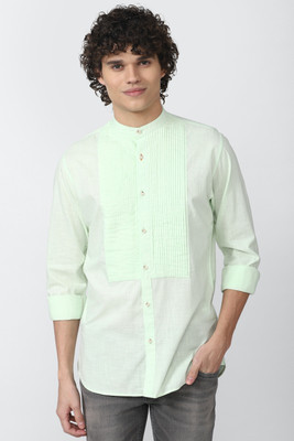 PETER ENGLAND Men Solid Casual Green Shirt