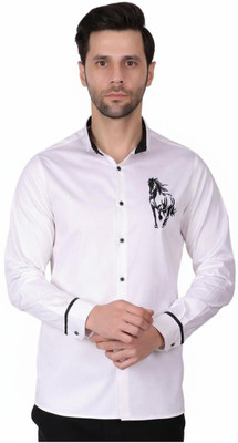 Pier Men Embroidered Casual White Shirt
