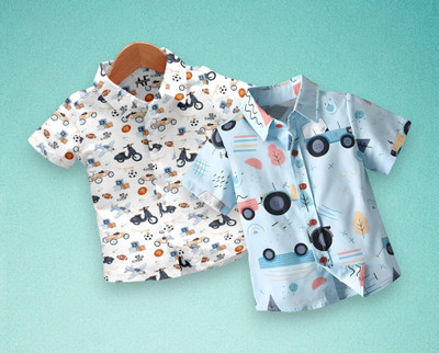 adscrown Boys Printed Casual Multicolor Shirt