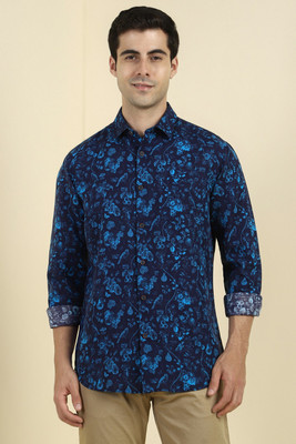 Allen Solly Men Printed Casual Dark Blue Shirt