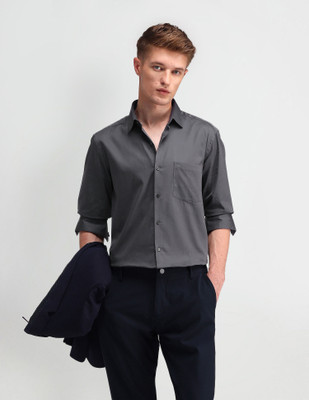 ARROW Men Solid Formal Grey Shirt