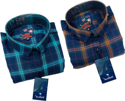 Vellical Men Checkered Casual Multicolor Shirt(Pack of 2)