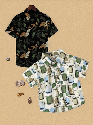 RAVYA TRENDZ Boys Printed, Striped Casual Multicolor Shirt