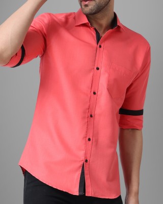 GLOBAL NOMAD Men Solid Casual Pink Shirt