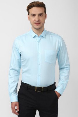 PETER ENGLAND Men Self Design Formal Blue Shirt