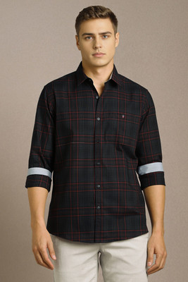 LOUIS PHILIPPE Men Checkered Casual Dark Blue Shirt