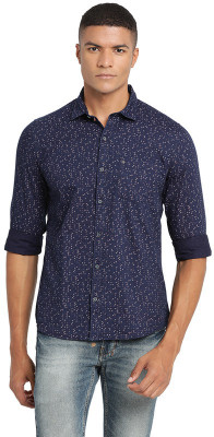 TURTLE Men Printed Casual Dark Blue Shirt