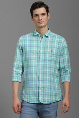 LOUIS PHILIPPE Men Checkered Casual Light Blue Shirt