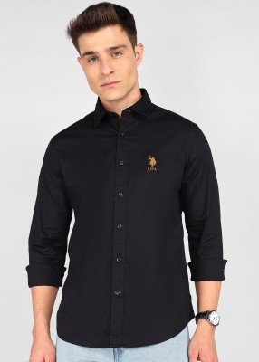 U.S. Polo Assn. Denim Co. Men Solid Casual Black Shirt