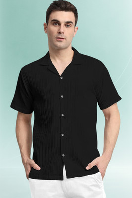 Dharamraj Fashion Men Striped Casual Black Shirt