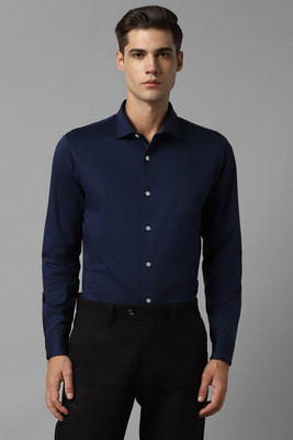 LOUIS PHILIPPE Men Solid Formal Dark Blue Shirt
