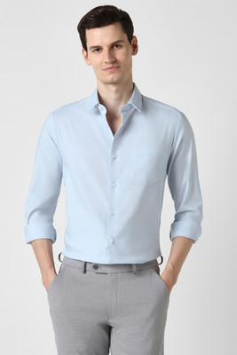 PETER ENGLAND Men Solid Formal Light Blue Shirt