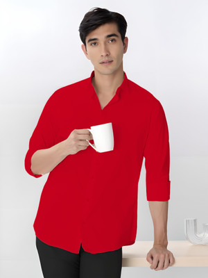 JEMI ENTERPRISE Men Solid Formal Red Shirt