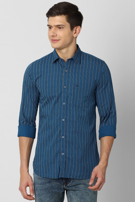 PETER ENGLAND Men Printed Formal Dark Blue Shirt