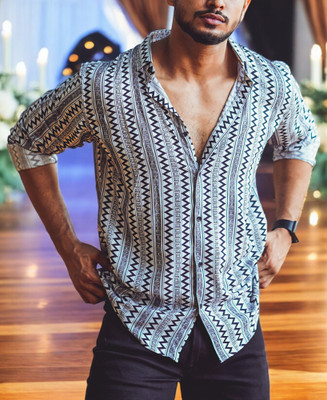 gurukrupa creation Men Printed Casual Black Shirt