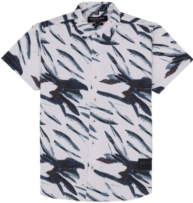 Status Quo Boys Printed Casual White Shirt