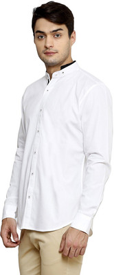 Purple State Men Solid Casual White Shirt