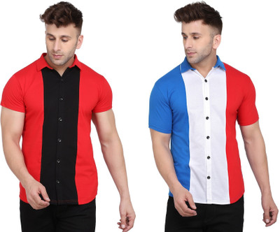 GEUM Men Solid Formal Multicolor Shirt(Pack of 2)