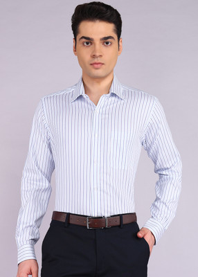 Raymond Men Printed Formal Light Blue Shirt