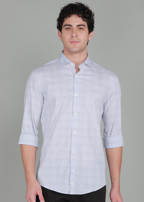 PETER ENGLAND Men Checkered Formal Grey Shirt