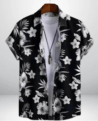 ALVIN ENTERPRISE Men Printed Casual Black, White Shirt