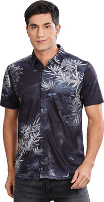 Bullmer Men Printed Casual Black Shirt