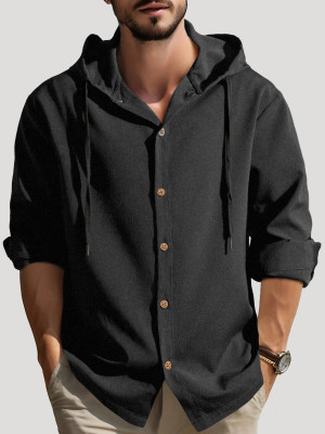 EyeBogler Men Solid Casual Black Shirt