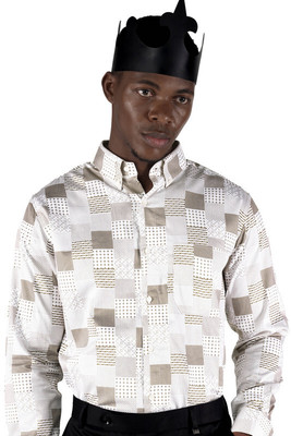 french crown Men Printed Casual Brown, Beige, White Shirt