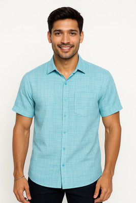 ZYXA Men Solid Casual Light Blue Shirt