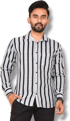 VIHANI Men Striped Casual Black Shirt