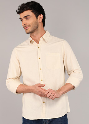 WROGN Men Solid Casual Khaki Shirt