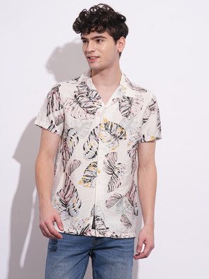 BEING HUMAN Men Self Design Casual White Shirt