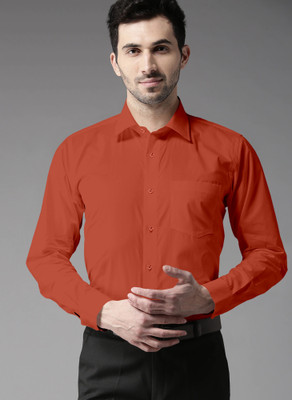 STUDIO NEXX Men Solid Formal Orange Shirt
