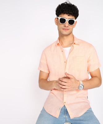 Pepe Jeans Men Solid Casual Orange Shirt