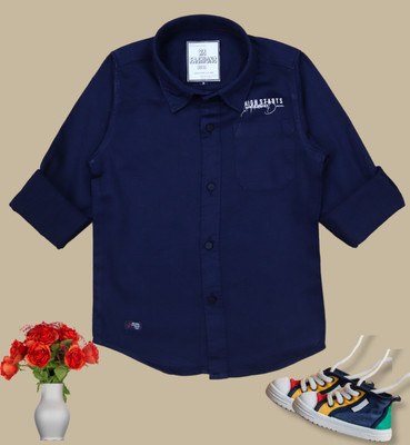 Rs fashions Boys Solid Casual Dark Blue Shirt
