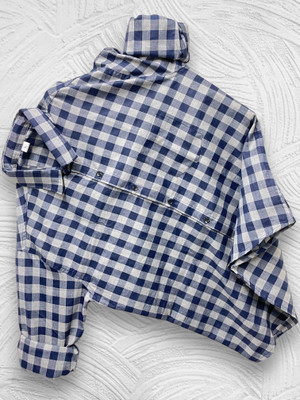 METRONAUT Men Checkered Casual Dark Blue, Grey Shirt