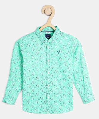 Allen Solly Boys Floral Print Casual Light Green Shirt