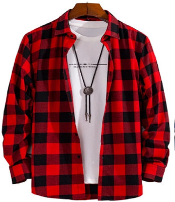 Oceansky Exports Men Striped Casual Red, Black Shirt