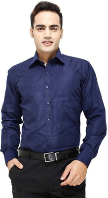 Super Weston Trend Men Solid Casual Dark Blue Shirt