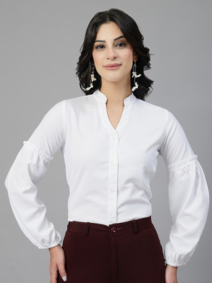 Style Quotient Women Solid Formal White Shirt
