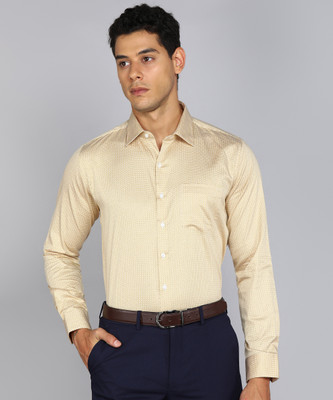 VAN HEUSEN Men Printed Formal Brown Shirt