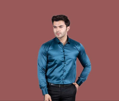 Manav Creation Men Solid Casual Light Blue Shirt