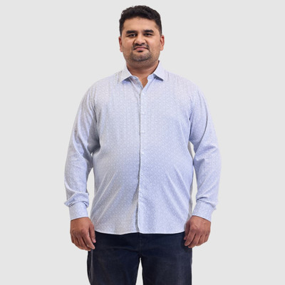 Snitch Men Geometric Print Casual Purple Shirt