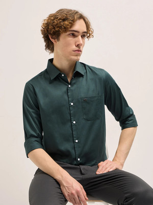THE BEAR HOUSE Men Solid Formal Green Shirt
